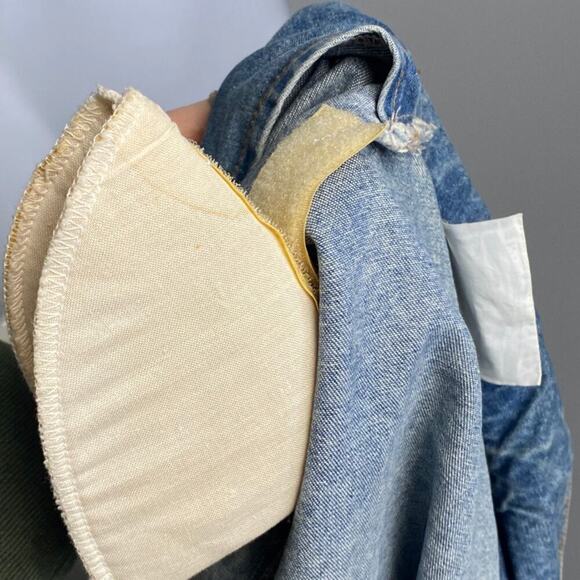 VTG Jordache Denim Jean Jacket 80s Lace Flower One Button Womens Sz M - Picture 6 of 9